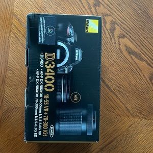 Brand new Nikon D3400 black camera (open box)